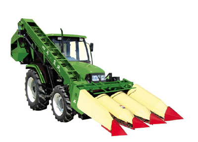 corn combine harvester with 3 rows
