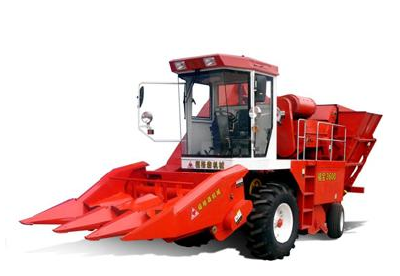 corn combine harvester with 3 rows