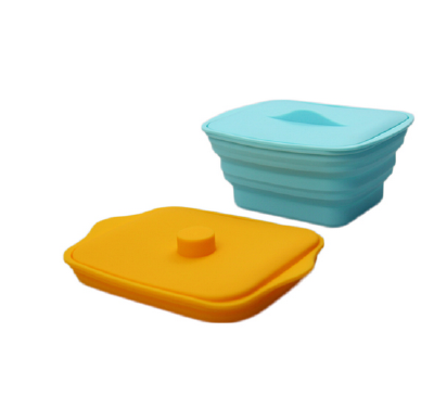 Microwave safe food grade collapsible silicon lunch box