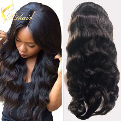 2016 High Quality Body Wavy Glueless Full Lace Wigs For Black Women 7Agrade 100% Malaysian human Hair wigs