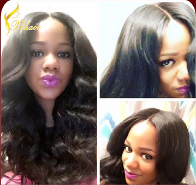 2016 New Arrival Hair Body Wavy lace front wigs with baby hair  Gluelessfull lace wig for women