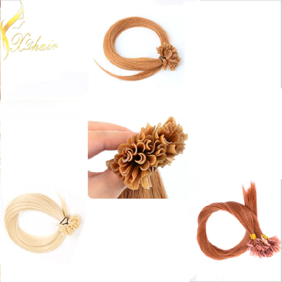 Factory Price Fast shipping 100g/pac grade 6a natural straight remy hairu tip keratin fusion human hair extension #27 U tip Hair 18''-24'' canbe customized