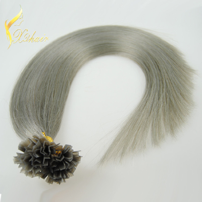 Xinda Hair Products Grey Color V tip/U tip Human Hair 12-26 INCH VirginHair Extension for women