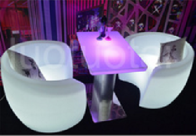 Rechargeable battery operated PE plastic multicolor change illuminatedled bar chair