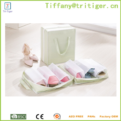 3 pairs travel fabric shoe organizer storage