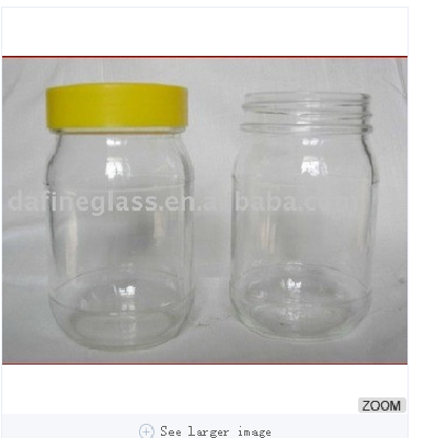 500G clear round normal honey glass jar with plastic lid manufacturer