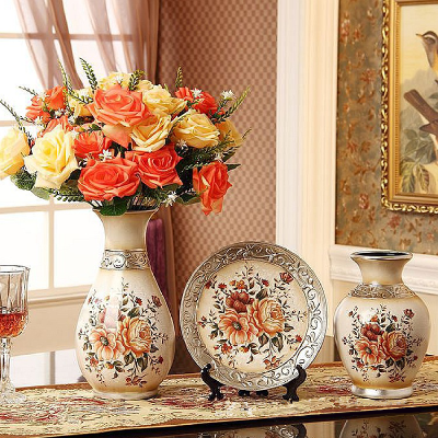 Three Set European Decorative Ceramic Flower Vase