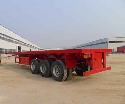 3 axle flatbed semi trailer for container and cargo transportation