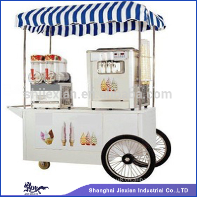 Cool Summer Mobile Soft Icecream Cart wih ice cream machine JX-IC160icecream push cart