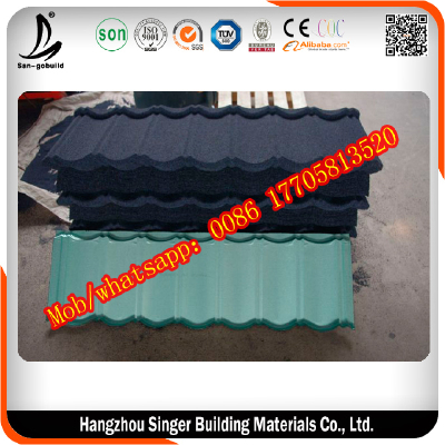 Anti-fade Color Stone Coated Metal Roofing Tile