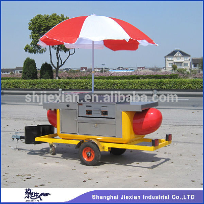 JX-HS230 Reputed Factory Manufacturing Mobile Stainless Steel Hot dog cart