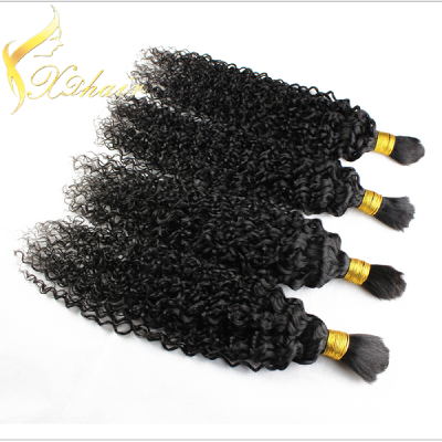 Peruvian Kinky Curly Bulk Human Hair For Braiding 4Pcs 6A Human BraidingHair Bulk Peruvian Virgin Bulk Hair Extensions