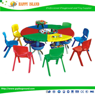 Factory Directly Supply High Quality Small Rounded Desk(Full Plastic)Kids Nursery School Furniture