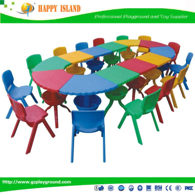 Factory Directly Supply High Quality Plun Blossom Desk(Fully Plastic)Children Study Tables And Chair For Kindergarten