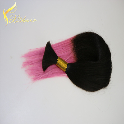 Ombre Color Malaysian Hair Bulk Two Tone unprocessed malaysian Hair bulkextension for hot sale