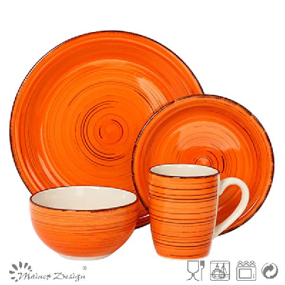 wholesale 18 piece round glaze dinnerware set