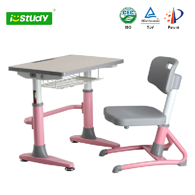 Adjustable height school desk and chair/ 5 years warranty used school furniture