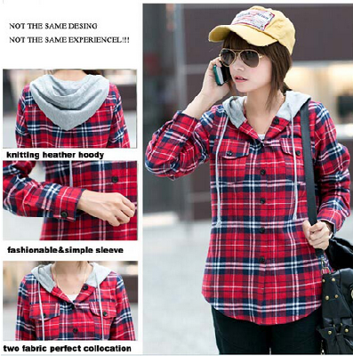 Women europe style long sleeve yarn dyed designer check shirts wholesale