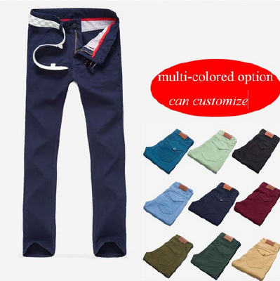 2016 latest design mens chinos slim fit 100% cotton casual pants