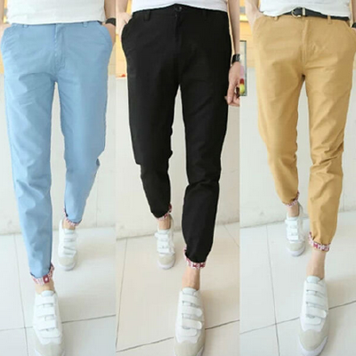 2016 latest design mens chinos slim fit 100% cotton casual pants