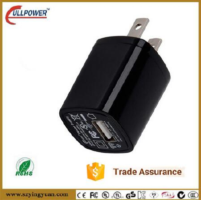 Black Universal USA Plug AC USB Power Home Travel Wall 1A ChargerAdapter 1000ma