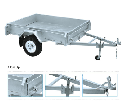 Cage trailer in hot dipped galvanized