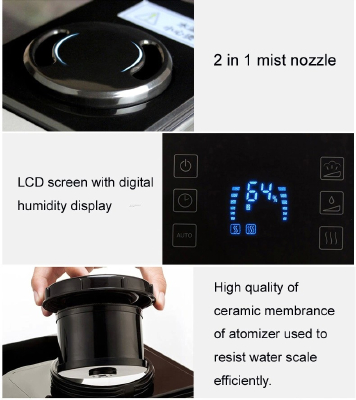 LCD Display Remote Control Aroma Ultrasonic Warm Mist Humidifier