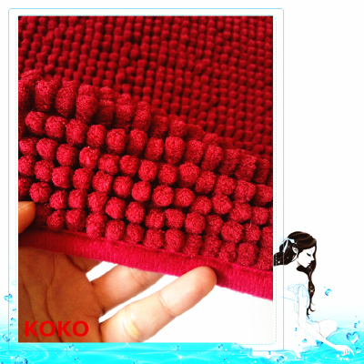  polyester chenille tufing bath rug burgundy
