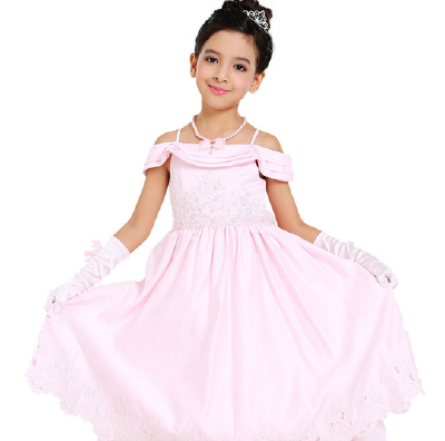 Top sale short sleeve red bead chidren PromDresschidlrengirldresschilddress for party