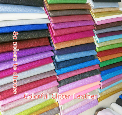 Glitter PU Colorful Leather for Shoes, Man-made leather wholesale,0.6mm