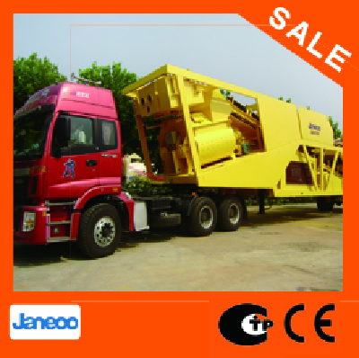 Mobile concrete mixing plant 50m3/h