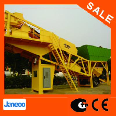 Mobile concrete mixing plant 75m3/h