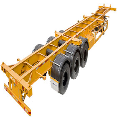 3 axles 40ft skeleton yard chassis trailer