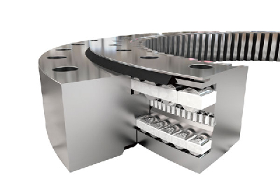 Three-row rolling slewing bearing