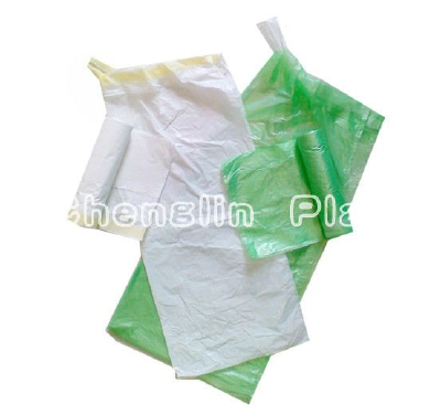 HDPE garbage bags with drawstring on roll