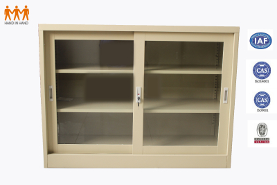 Hot sales bookcase with glass doors / sliding glass door steel officefiling cabinet / metal lockable cabinet with glass door