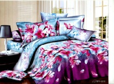Luxury 100% Polyester 3D Reactive Printed home bedding set