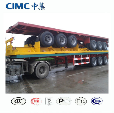 CIMC 3 Axles 20ft 40ft Transportation Use Container Flatbed Semi Trailer