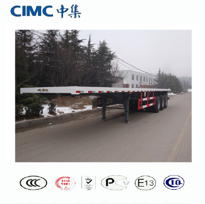 CIMC Tri-axle 20ft 40ft Transportation Use Container Flatbed SemiTrailer Low Price