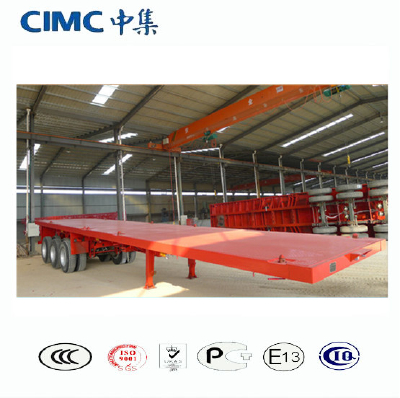 CIMC 3 Axles 40ton Container Flatbed Semi Trailer Low Price