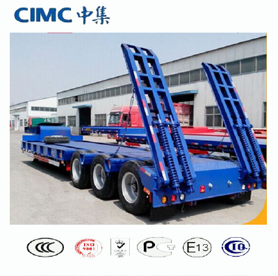 CIMC 3 Axles Low Bed Semi Trailer 60 ton Transportation Use