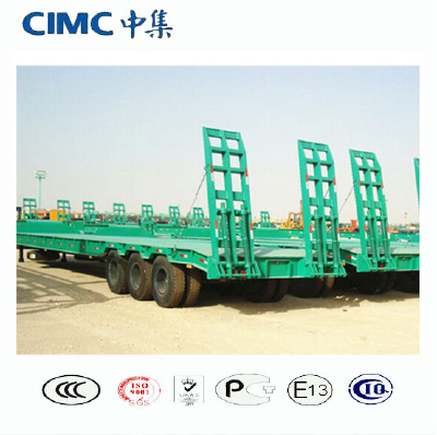 CIMC 3 Axles 50-80tons Low Bed Semi Trailer Transportation Use