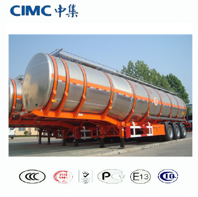 CIMC 3 Axle 50t Aluminum Alloy Oil Tanker Trailer Low Price For Sale