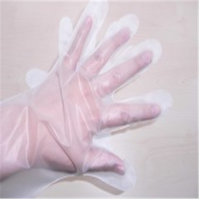Colored disposable HDPE gloves