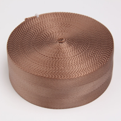 1 1/2 inch beige thick double herringbone nylon webbing