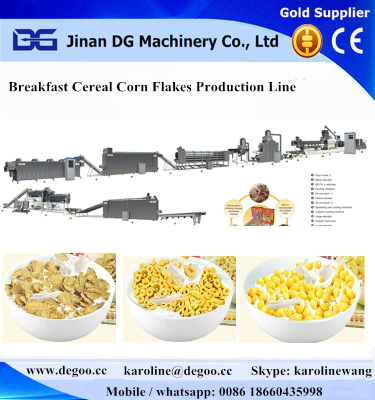 automatic breakfast cereal corn flake snackfoodextrudermachineprocessing line