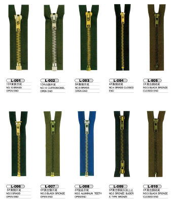 Metal zipper