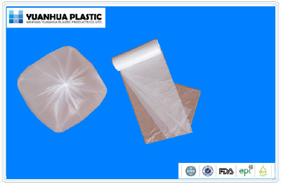 HDPE clear garbage plastic bags on roll