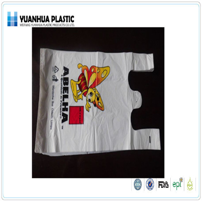 HDPE printing plastic t-shirt bags for supermarket
