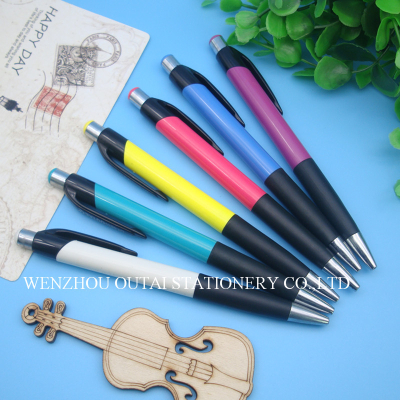 OUTAE Plastic Click Pen Smooth Fast Writing Ball PenPromotionalGiftPenLogo Pen OT-9835